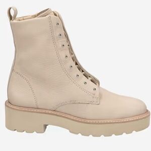 NEW Paul Green Women’s Nubuck Leather Studded Beige Lug Sole Ankle Boots, Size 6